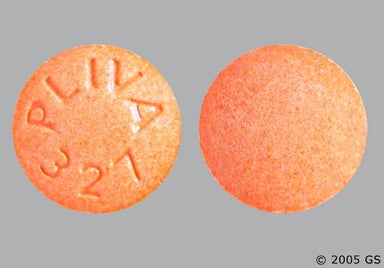 Orange Round PLIVA 327 - Hydralazine Hydrochloride 25mg Tablet