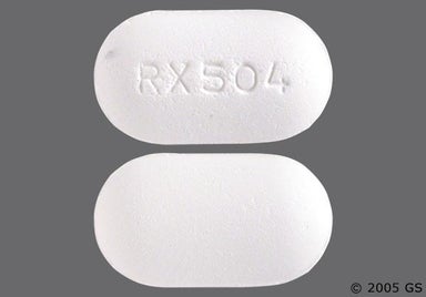 White Oblong RX 504 - Acyclovir 400mg Tablet