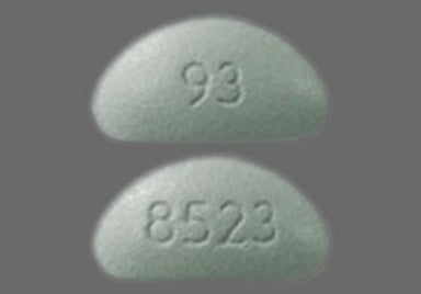 Green D-shaped 8523 - Naratriptan Hydrochloride 2.5mg Tablet