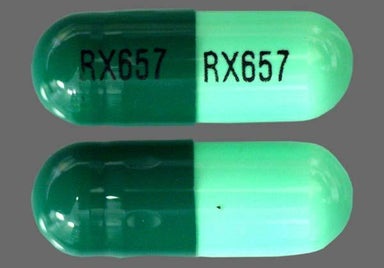 Green Capsule RX657 RX657 - Cephalexin 500mg Capsule