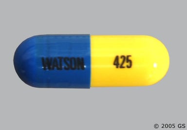 Blue, Yellow Capsule WATSON 425 - Butalbital/Aspirin/Caffeine/Codeine Capsule