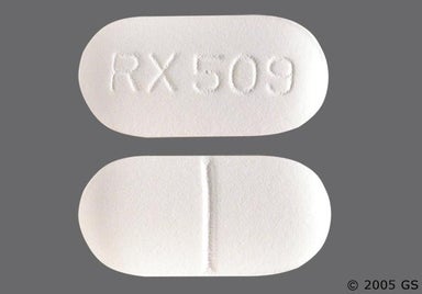 White Oblong RX 509 - Amoxicillin/Clavulanate Potassium 875mg-125mg Tablet