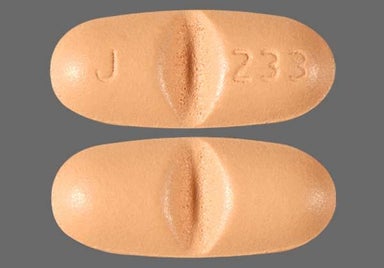 Peach Oval J 233 - Oxcarbazepine 300mg Tablet