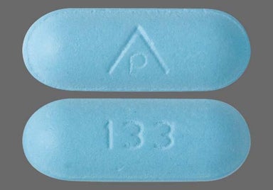 Blue Oblong LOGO - Acetaminophen/Diphenhydramine 500mg-25mg Captab