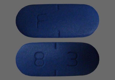 Blue Oblong 8 3 - Valacyclovir Hydrochloride 1g Tablet