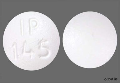 White Round IP 145 - Hydrocodone Bitartrate/Ibuprofen 7.5mg-200mg Tablet