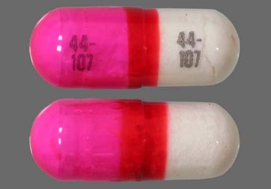 Pink, White Capsule 44-107 44-107 - Select Brand Allergy Medicine 25mg Capsule