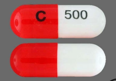 White, Red Capsule C 500 - Cefadroxil 500mg Capsule