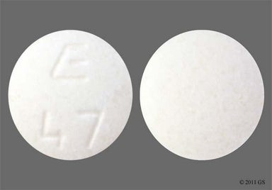 White Round E 47 - Fosinopril Sodium 40mg Tablet