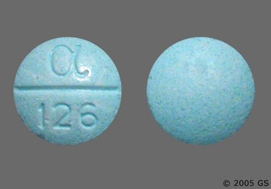 Blue Round LOGO 126 - Hyoscyamine Sulfate 0.125mg Sublingual Tablet
