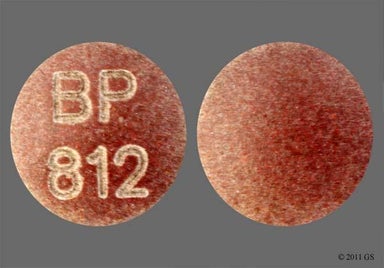 Maroon Round BP 812 - Phenazopyridine Hydrochloride 200mg Tablet
