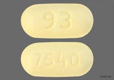 Yellow Oblong 7540 - Topiramate 50mg Tablet