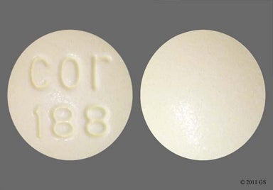 Yellow Round cor 188 - Alprazolam 1mg Extended-Release Tablet