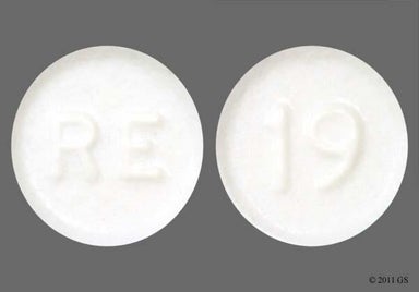 White Round Re And 19 - Atenolol 25mg Tablet