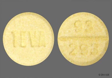 Yellow Round 93 293 - Carbidopa/Levodopa 25mg-100mg Tablet