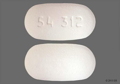 White Oblong 54 312 - Clarithromycin 500mg Tablet