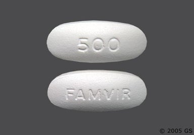 White Oval 500 And Famvir - Famciclovir 500mg Tablet