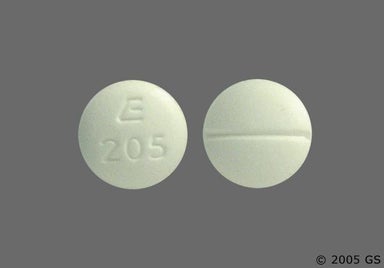 White Round E 205 - Methimazole 5mg Tablet