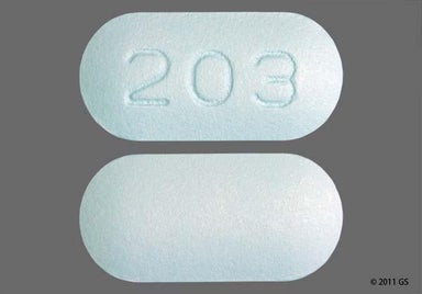 Blue Oblong 203 - Cefuroxime Axetil 500mg Tablet