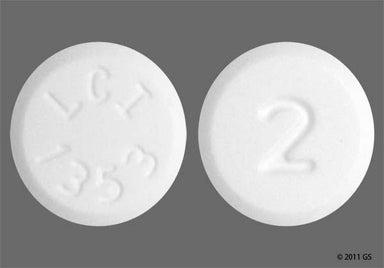 White Round LCI 1353 - Hydromorphone Hydrochloride 2mg Tablet
