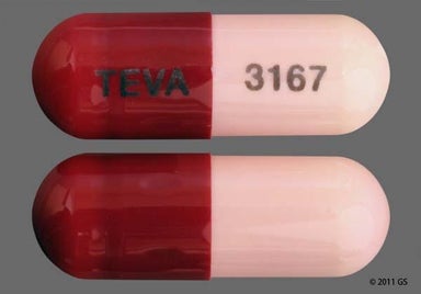 Maroon, Pink Capsule 93 3167 93 3167 - Minocycline Hydrochloride 100mg Capsule