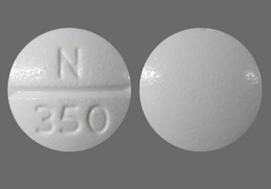 White Round N 350 - Hydrocodone Bitartrate/Homatropine Methylbromide 5mg-1.5mg Tablet