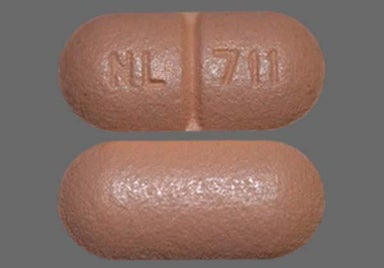 Peach Oblong NL 711 - Quinapril Hydrochloride/Hydrochlorothiazide 20mg-12.5mg Tablet