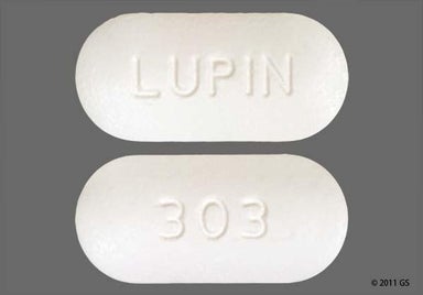 White Oblong 303 And Lupin - Cefuroxime Axetil 500mg Tablet