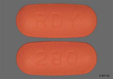 Orange Oblong 280 And Rdy - Levofloxacin 500mg Tablet