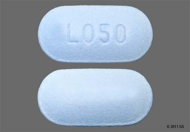 Blue Oblong L050 - GoodSense Ibuprofen PM 200mg-38mg Caplet