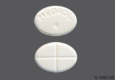 White Oval Medrol 4 - Methylprednisolone 4mg Tablet