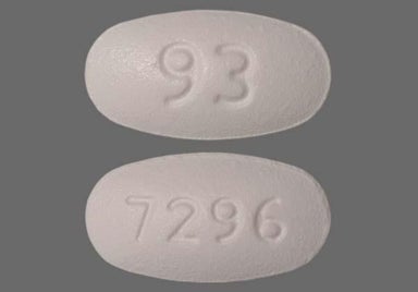 White Oblong 7296 - Carvedilol 25mg Tablet