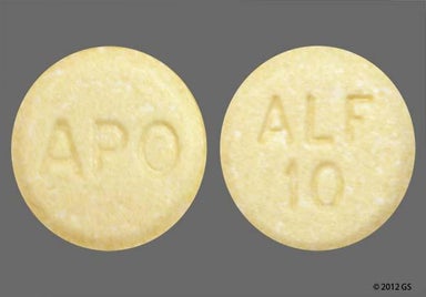 Yellow Round Apo And Alf 10 - Alfuzosin 10mg Extended-Release Tablet