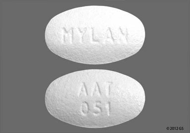 White Oval Mylan And Aat 051 - Amlodipine Besylate/Atorvastatin Calcium 5mg-10mg Tablet