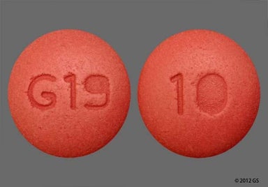 Brown Round G19 And 10 - Felodipine 10mg Extended-Release Tablet