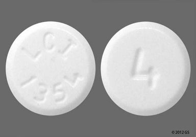 White Round Lci 1354 And 4 - Hydromorphone Hydrochloride 4mg Tablet