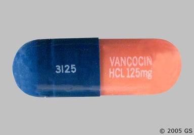 Blue, Brown Capsule 3125 VANCOCIN HCL 125mg - Vancomycin Hydrochloride 125mg Capsule
