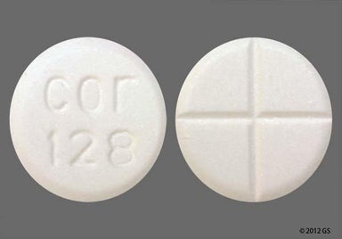 White Round cor 128 - Pyridostigmine Bromide 60mg Tablet
