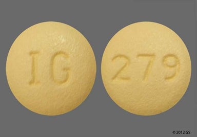 Yellow Round Ig And 279 - Topiramate 50mg Tablet