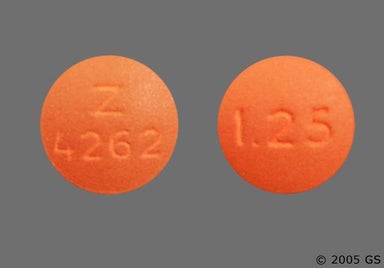 Orange Round Z 4262 - Indapamide 1.25mg Tablet