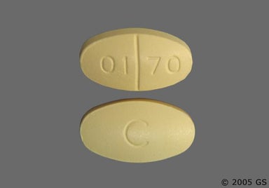 Yellow Oval 01 70 - Oxaprozin 600mg Tablet