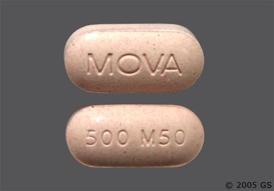 Red Oblong 500 M50 - Naproxen 500mg Tablet