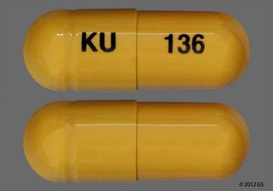Yellow Capsule KU 136 - Omeprazole 40mg Delayed-Release Capsule