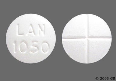 White Round LAN 1050 - Acetazolamide 250mg Tablet