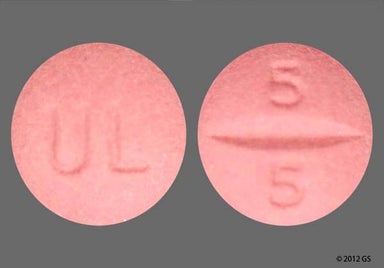 Pink Round Ul And 5 5 - Bisoprolol Fumarate 5mg Tablet