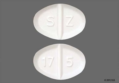 White Oval 17 5 - Pramipexole Dihydrochloride 0.5mg Tablet
