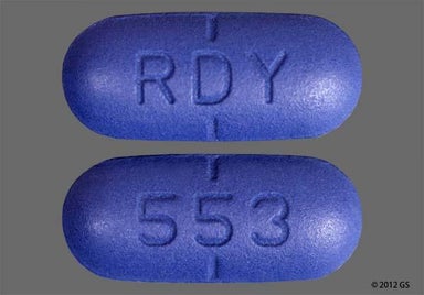 Blue Oblong 553 And Rdy - Valacyclovir Hydrochloride 1g Tablet