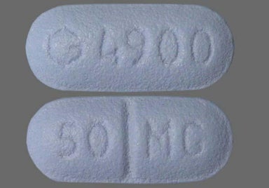 Blue Oblong G 4900 - Sertraline Hydrochloride 50mg Tablet