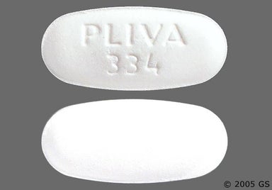 White Oblong PLIVA 334 - Metronidazole 500mg Tablet