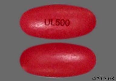 Red-Pink Oblong Ul 500 - Divalproex Sodium 500mg Delayed-Release Tablet